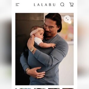 2 Men's Lalabu Baby Wearing Shirts 1 Blue 1 Grey Size Mediun